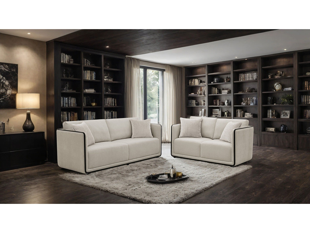Benilde Taupe Sofa & Loveseat - Ornate Home