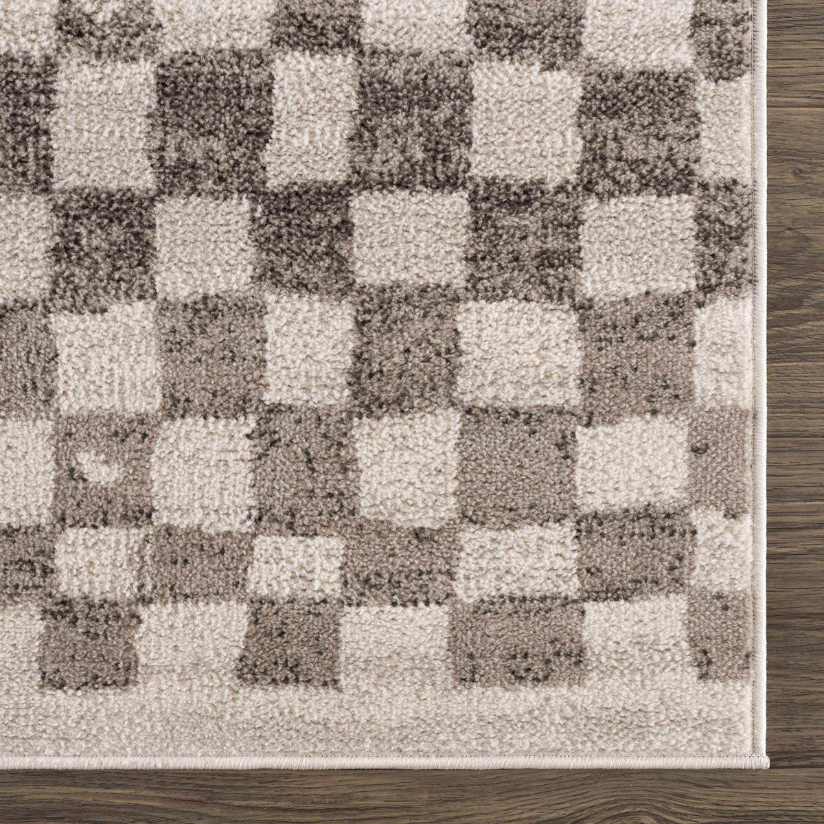 Benjy Irregular Checkboard Rug - Beige - Ornate Home
