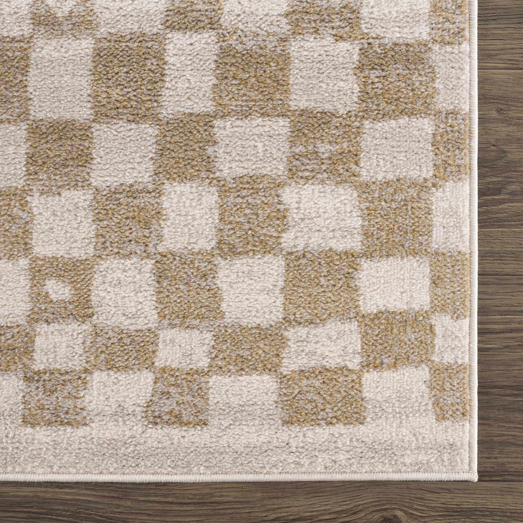 Benjy Irregular Checkboard Rug - Cream&Gold - Ornate Home