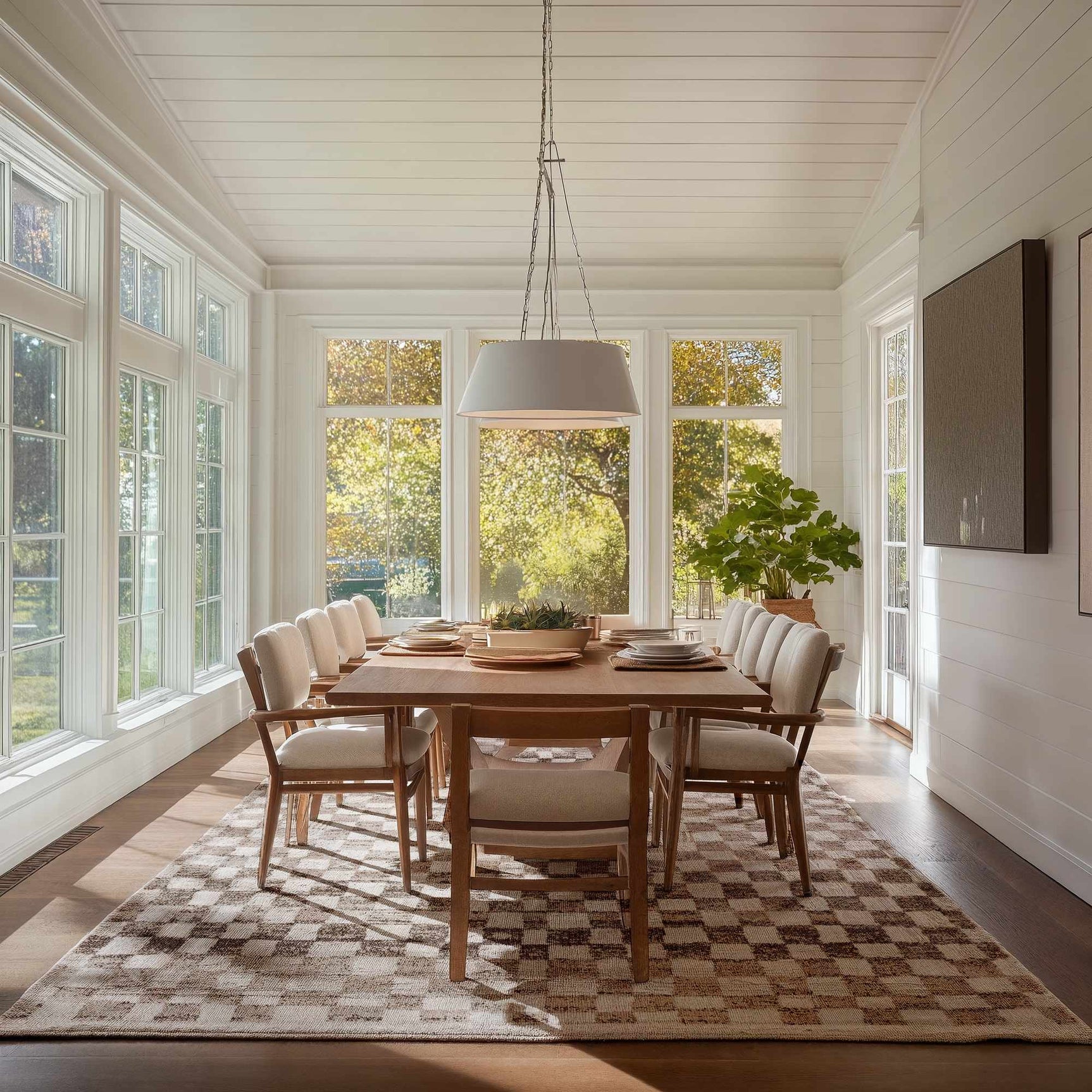 Benjy Irregular Checkboard Rug - Cream&Gold - Ornate Home