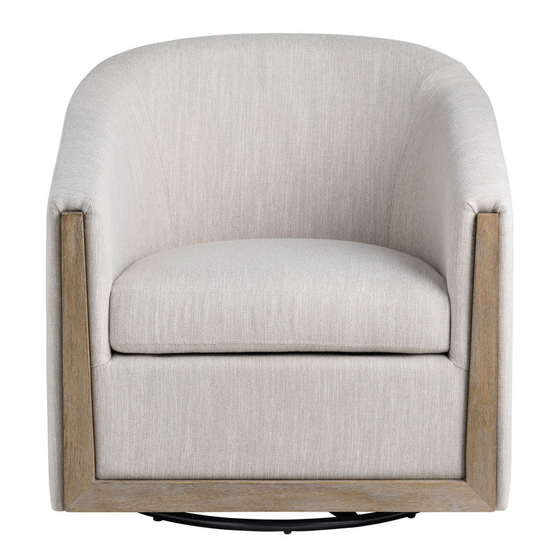 Bennett Beige/Brown Swivel Accent Chair - Ornate Home