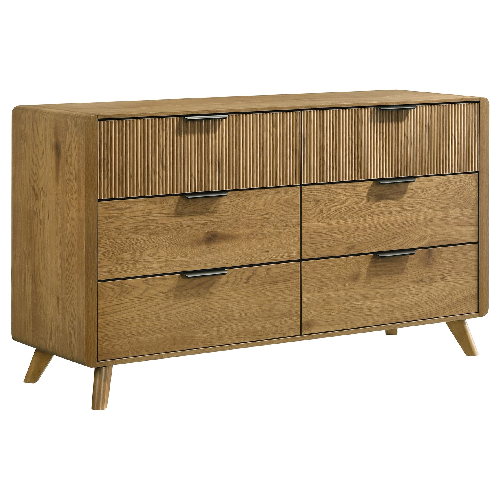 Bennett Light Oak 6-drawer Bedroom Dresser Cabinet - Ornate Home