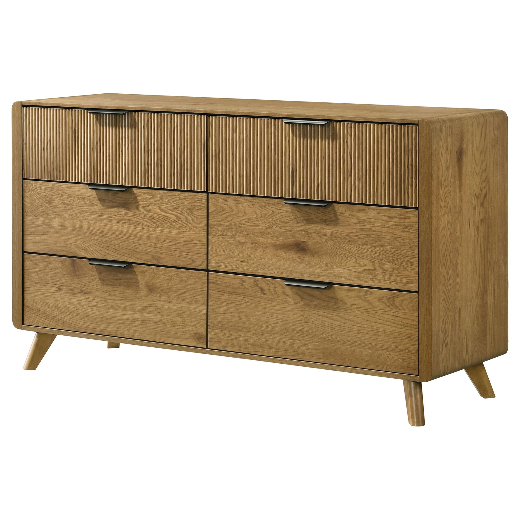 Bennett Light Oak 6-drawer Bedroom Dresser Cabinet - Ornate Home