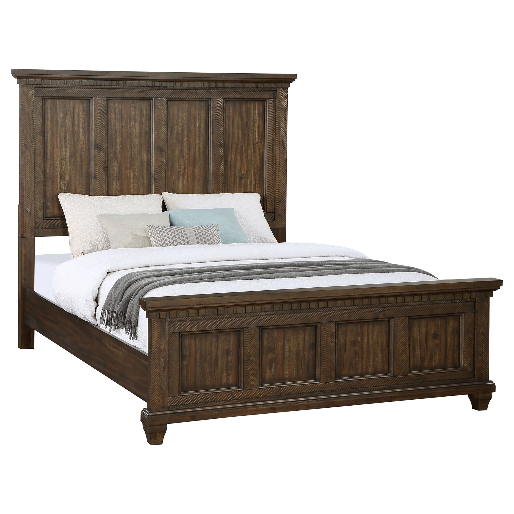 Bennington Acacia Brown Eastern King Wood Panel Bed - Ornate Home