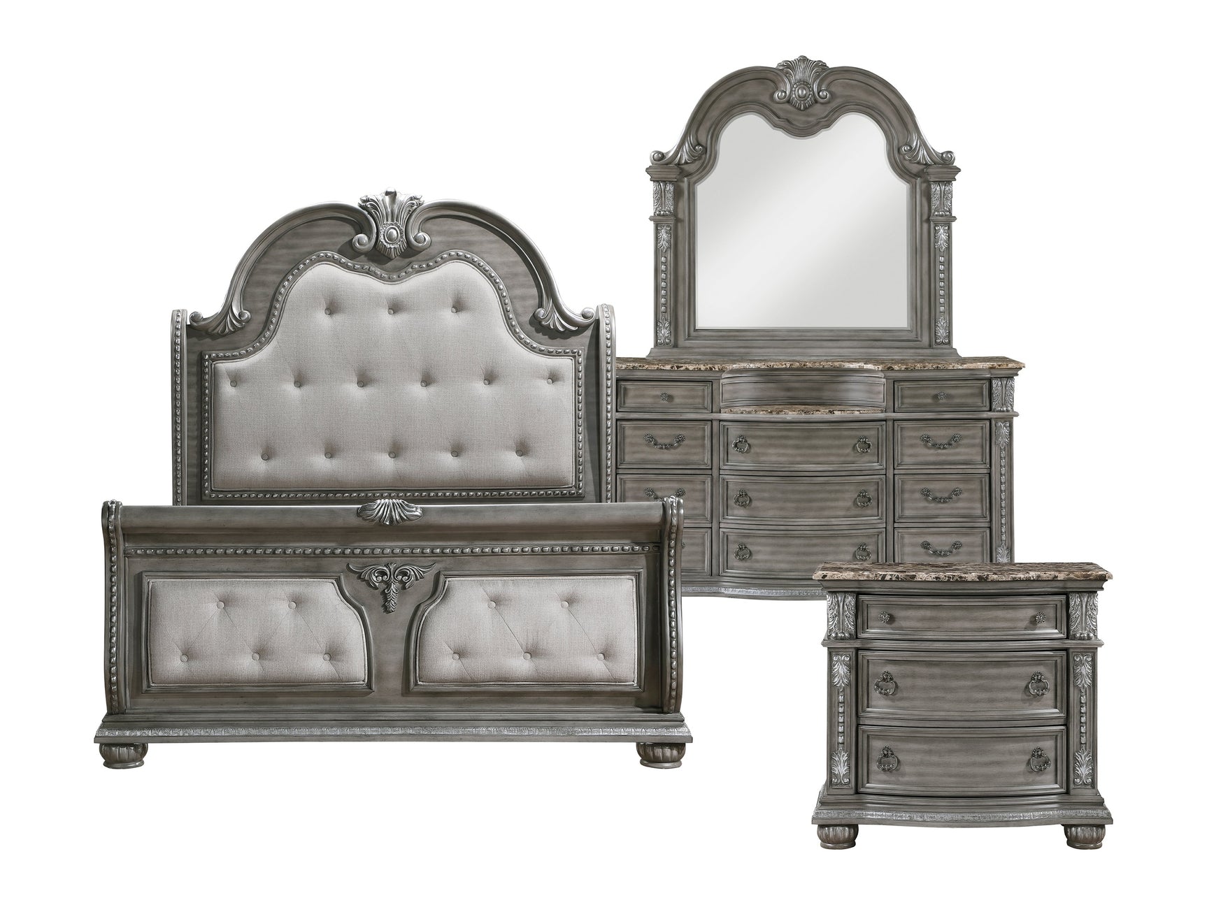 Bennington Gray 4-Piece Queen Bedroom Set - Ornate Home