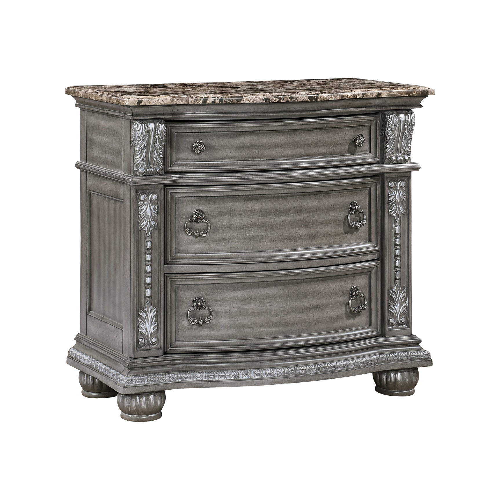Bennington Gray Nightstand - Ornate Home