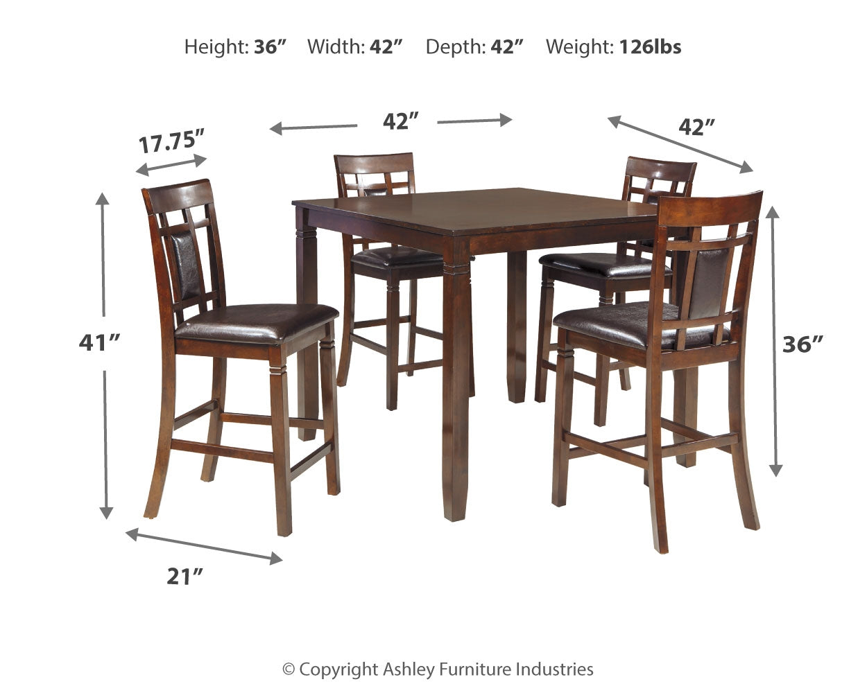 Bennox Brown Counter Height Dining Room Set (Set of 5) (Online Special Price) - Ornate Home