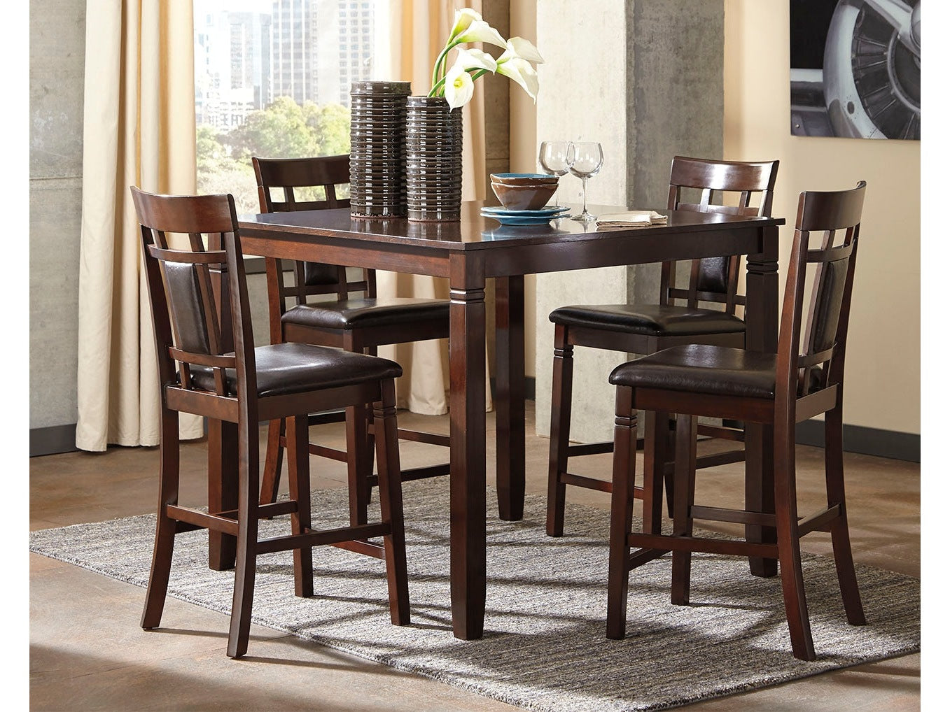 Bennox Brown Counter Height Dining Room Set (Set of 5) - Ornate Home