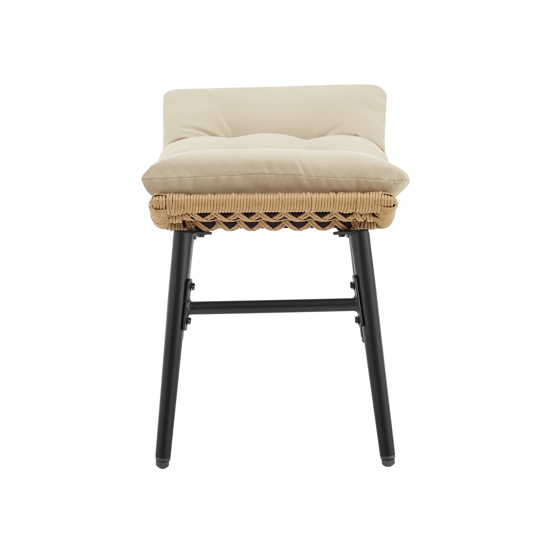 Benson 6-Piece Patio Rocking Chair Set with Ottomans and Tables in Cream - Ornate Home