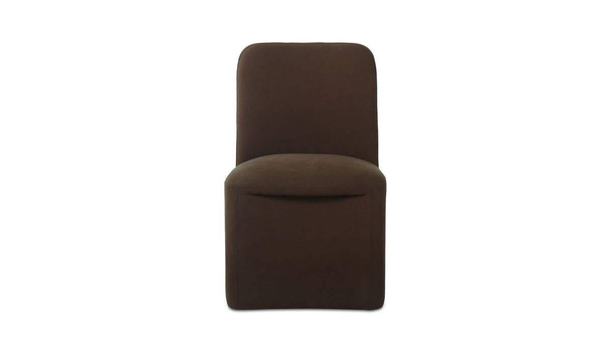 Bent Dark Brown Rolling Dining Chair (Set of 2) - Ornate Home