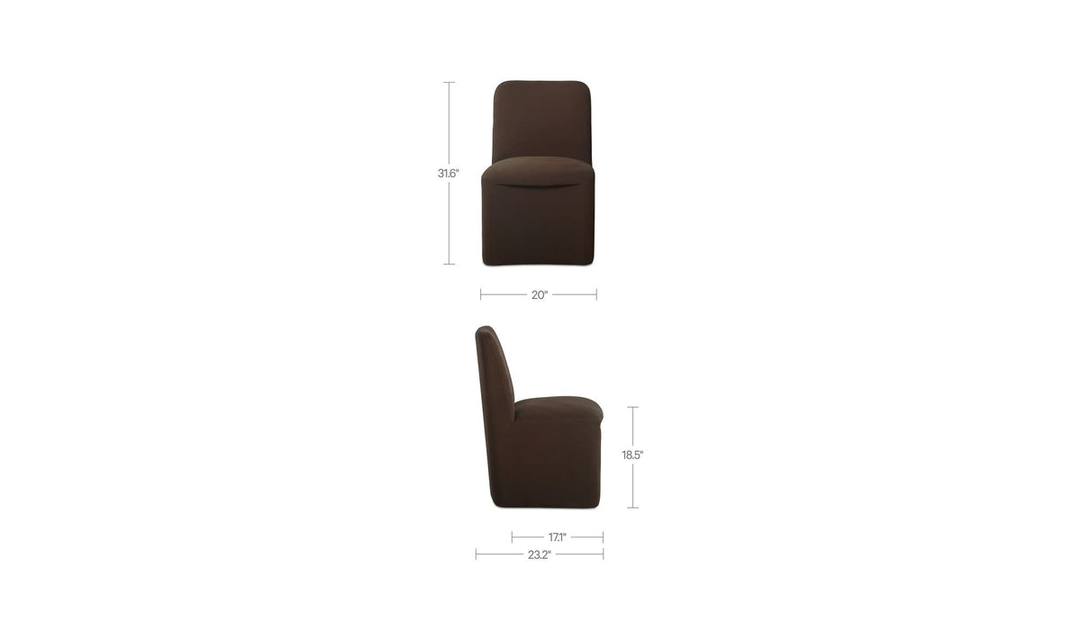Bent Dark Brown Rolling Dining Chair (Set of 2) - Ornate Home