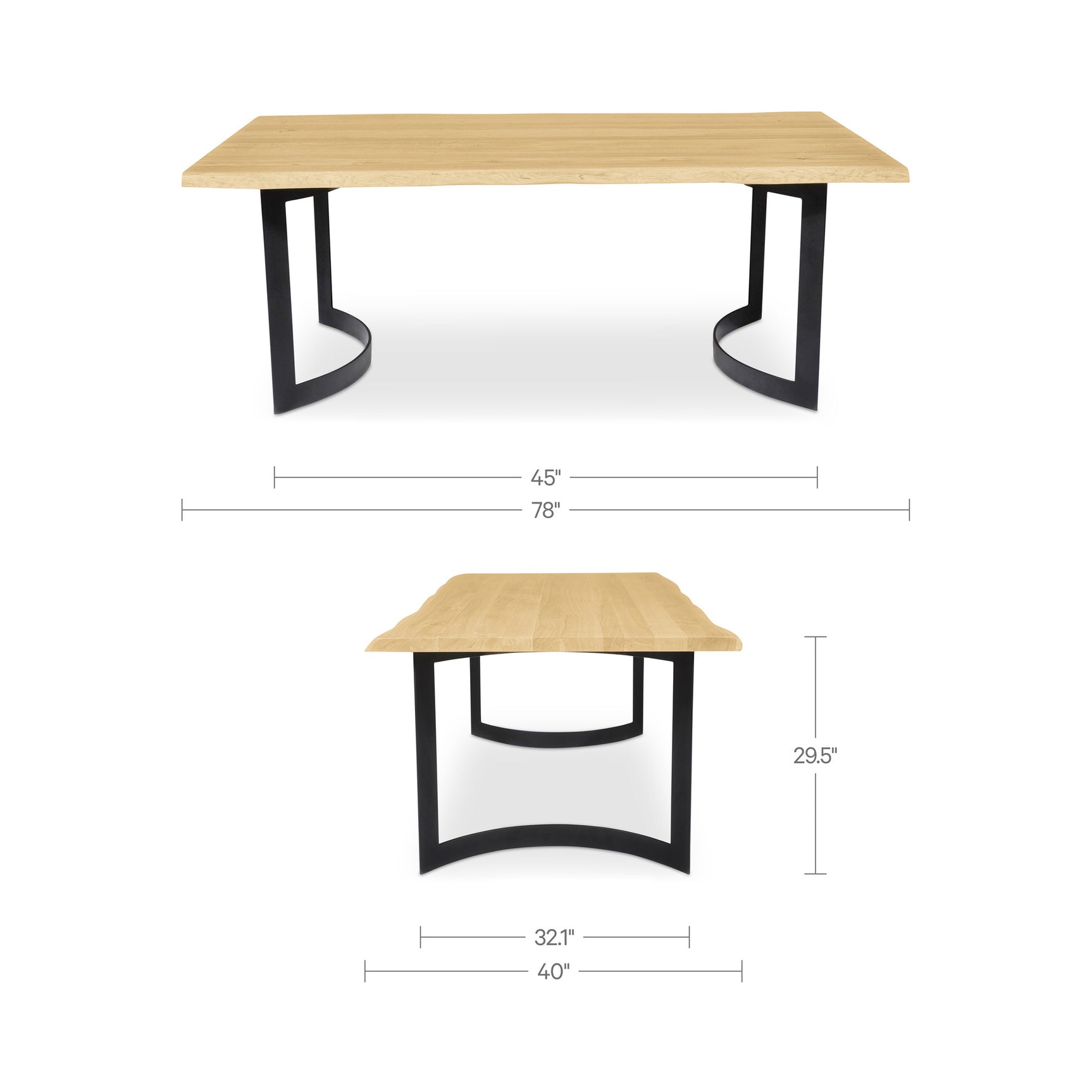 Bent Natural Oak Extra Small Dining Table - Ornate Home