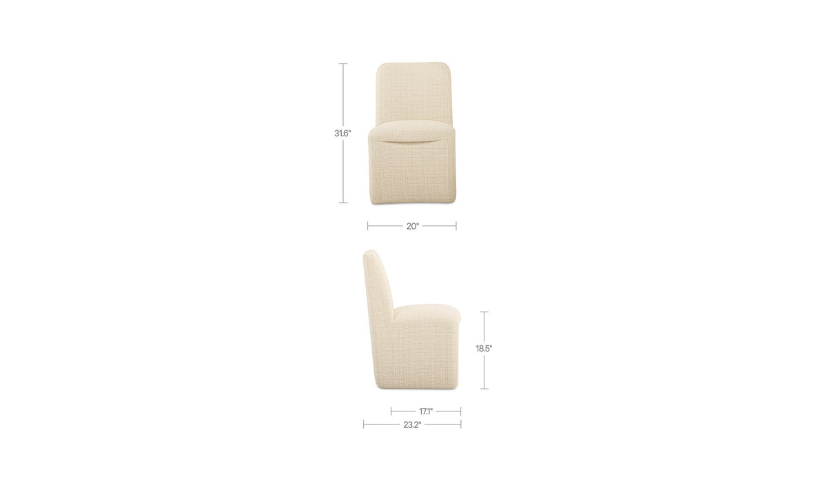 Bent Oat Rolling Dining Chair (Set of 2)