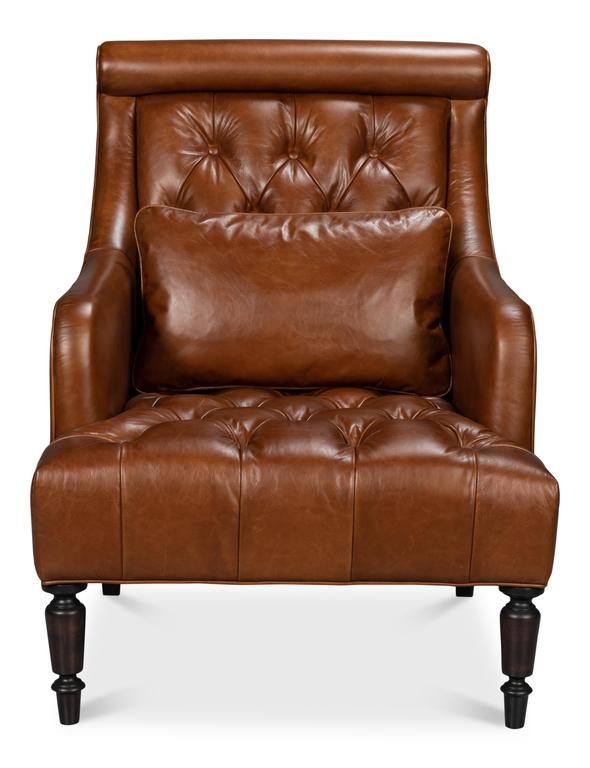 Benton Brown Distilled Leather Chair - Ornate Home