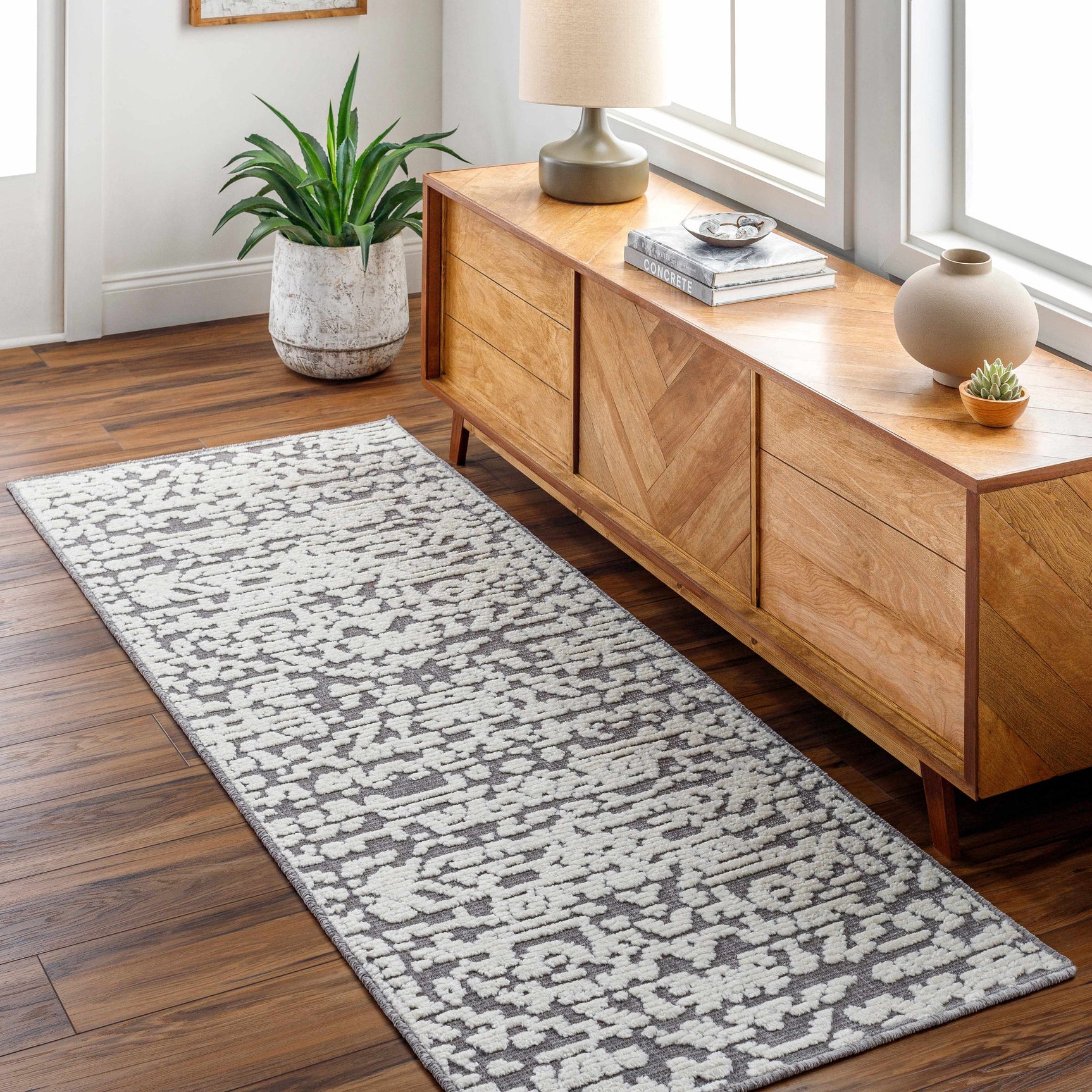 Beren Gray Washable Area Rug - Clearance - Ornate Home
