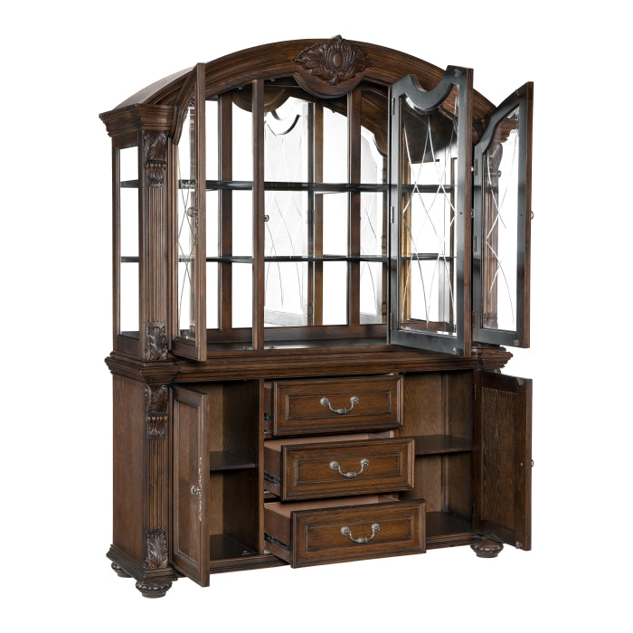 Bergen Dark Oak Buffet & Hutch - Ornate Home
