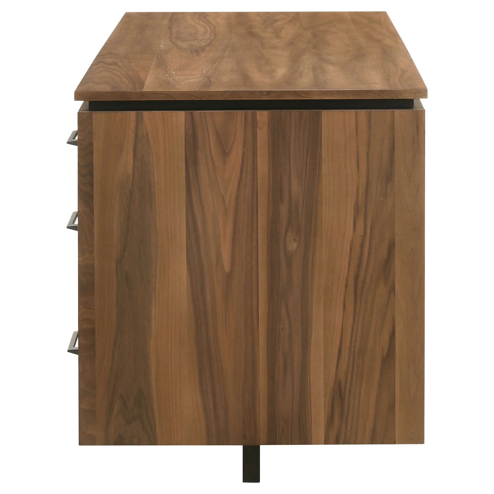 Berhalter Walnut Black 6-Drawer Double Pedestal File Computer Desk - Ornate Home
