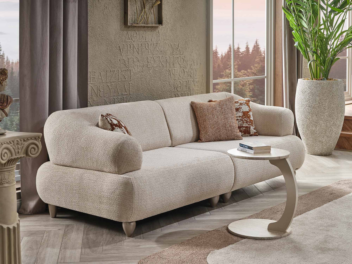 Bern Cream 3-pieces (Sofa & Loveseat & Chair) Living Room Set - Ornate Home