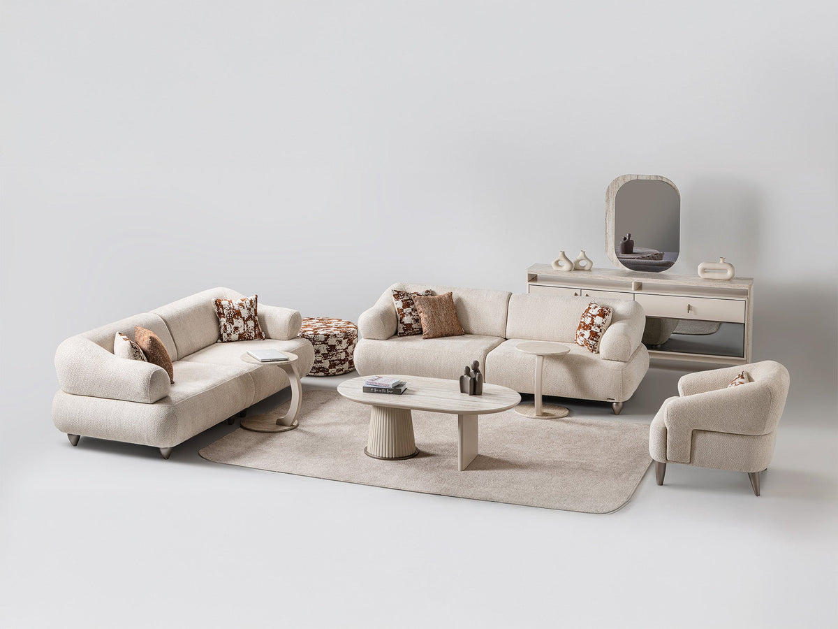 Bern Cream 3-pieces (Sofa & Loveseat & Chair) Living Room Set - Ornate Home