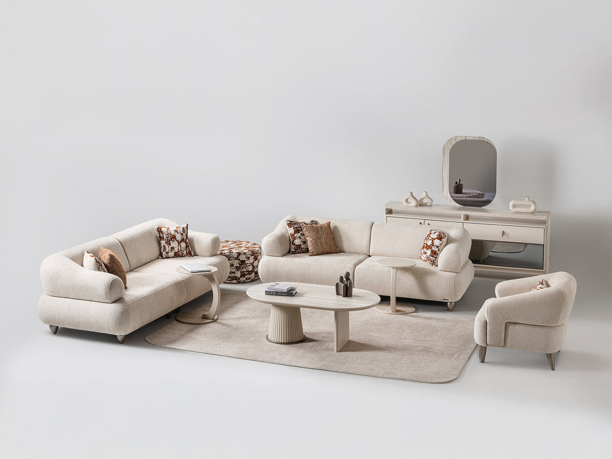 Bern Cream 3-pieces (Sofa & Loveseat & Chair) Living Room Set - Ornate Home