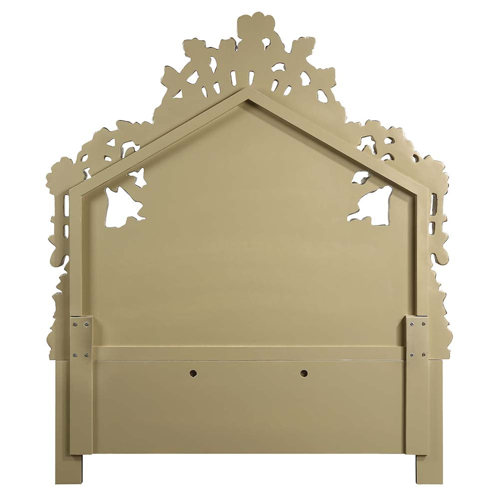 Bernadette White / Gold Finish Eastern King Bed - Ornate Home