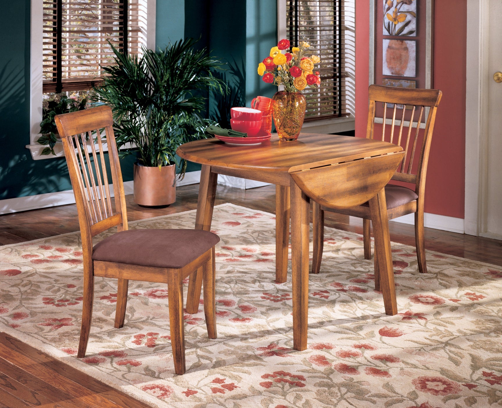 Berringer Rustic Brown Drop Leaf Dining Table - Ornate Home