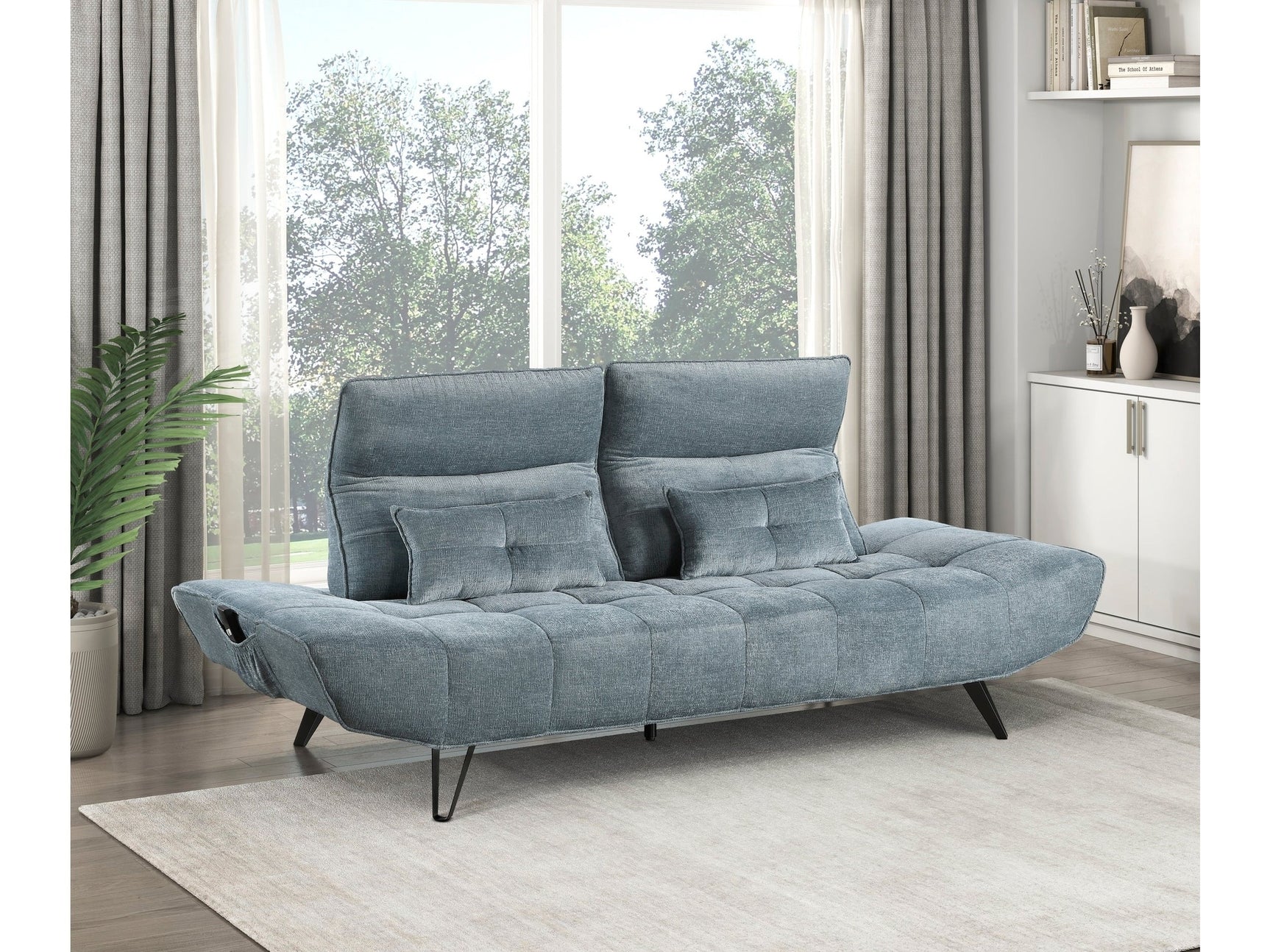 Berta Blue Adjustable Sofa - Ornate Home
