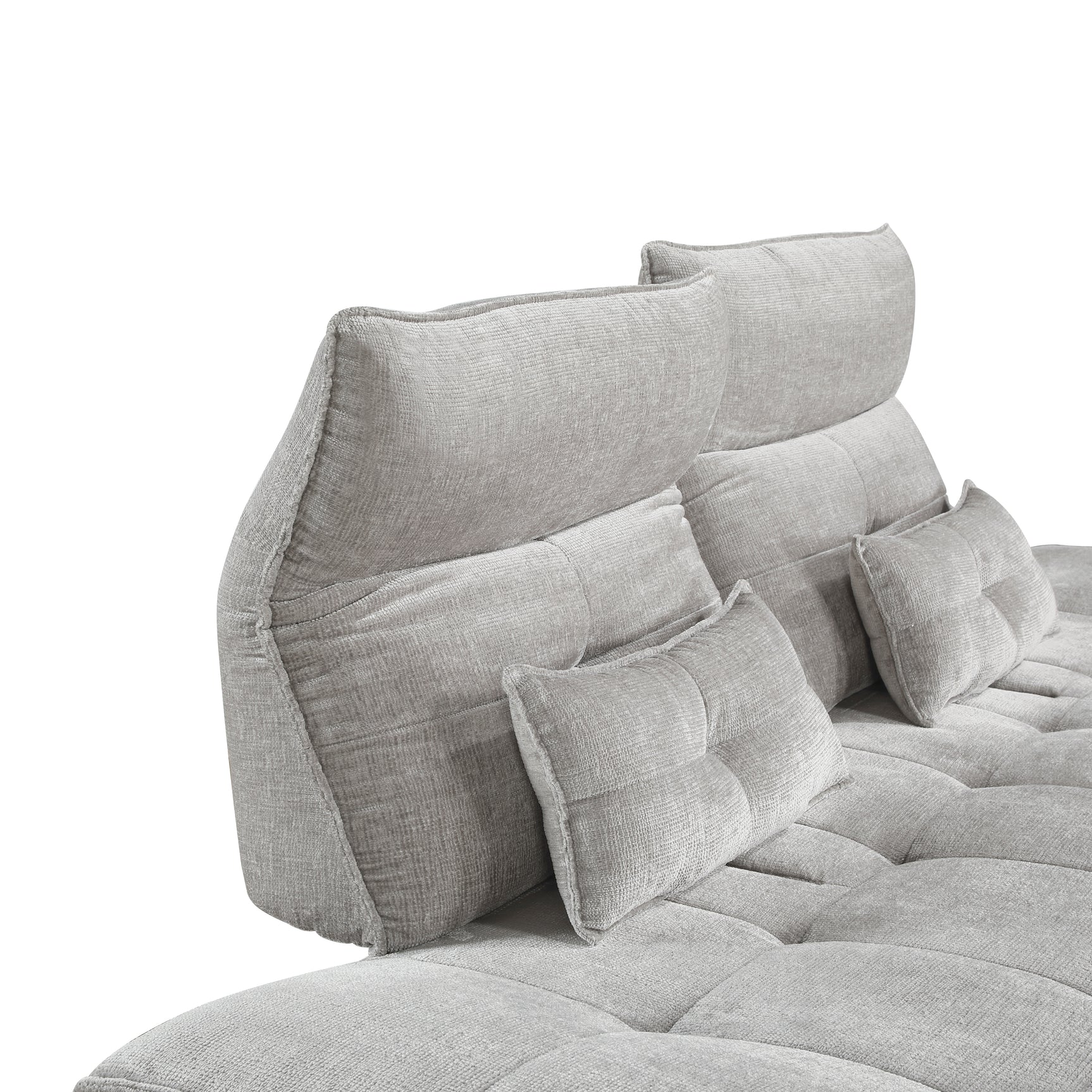 Berta Light Gray Adjustable Sofa - Ornate Home