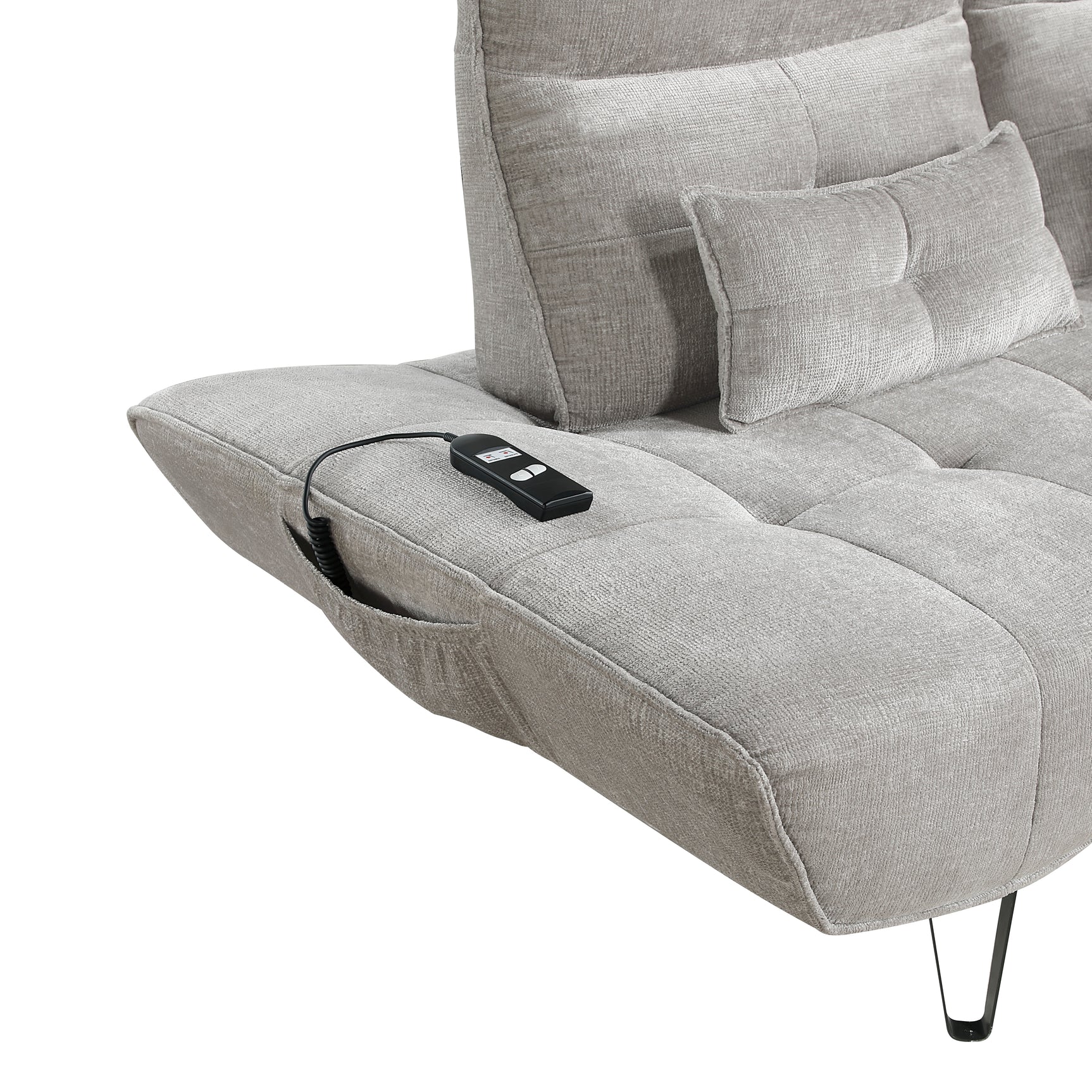 Berta Light Gray Adjustable Sofa - Ornate Home