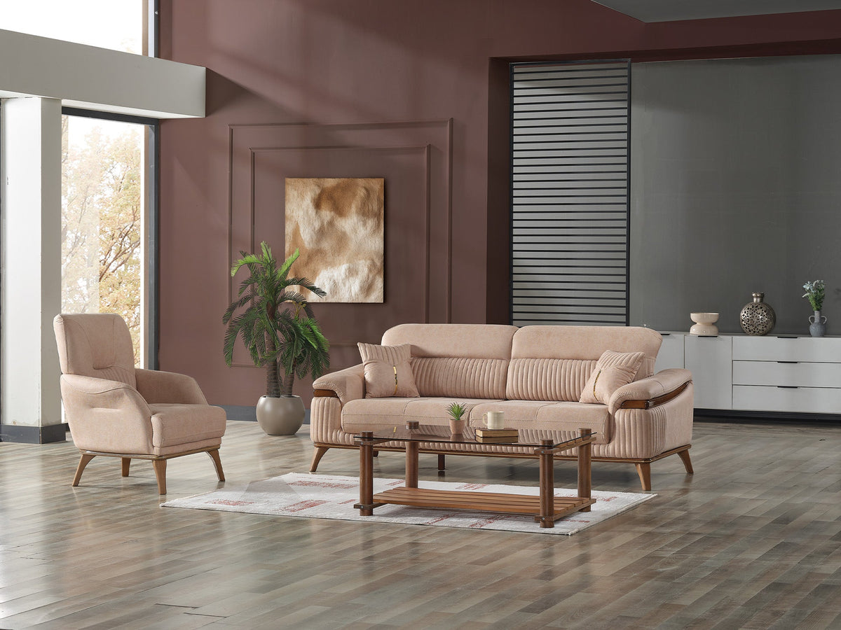 Beta Beige Convertible Sofa - Ornate Home