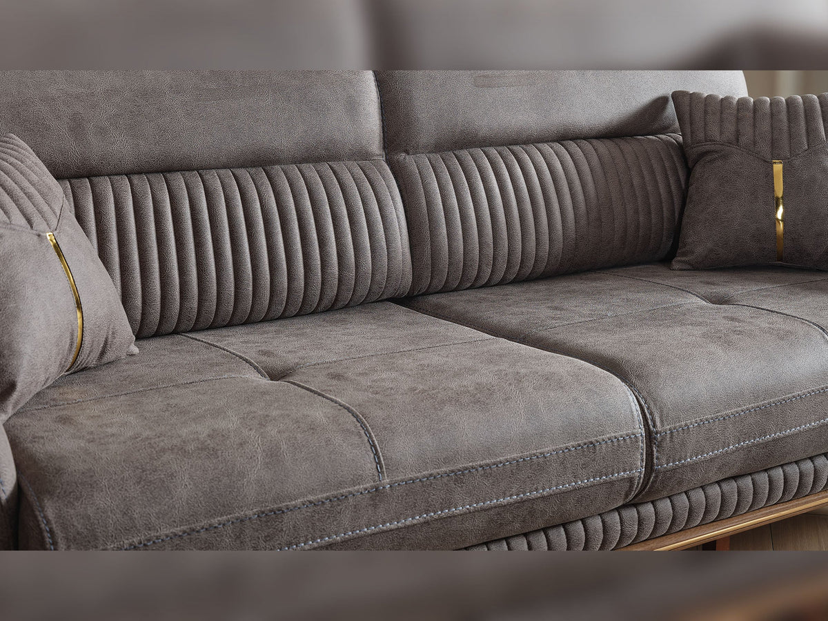 Beta Fume Convertible Loveseat - Ornate Home