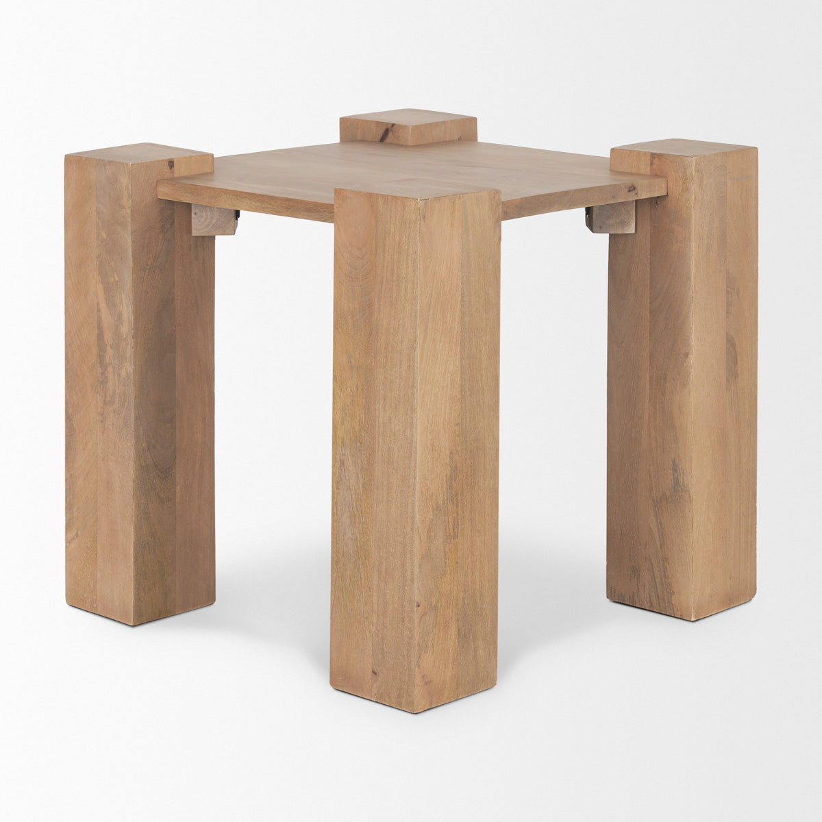 Beth Light Brown Wood Square Accent Table - Ornate Home