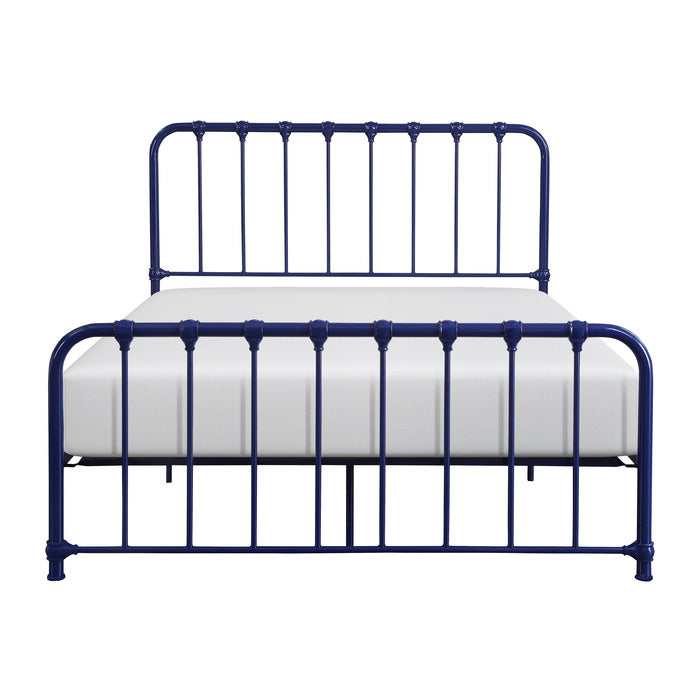 Bethany Blue Full Metal Platform Bed - Ornate Home