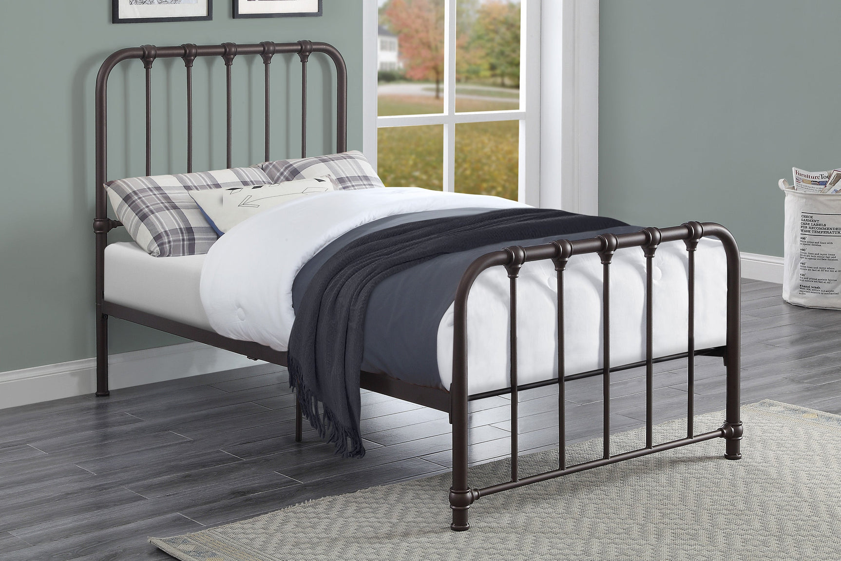 Bethany Dark Bronze Twin Metal Platform Bed - Ornate Home