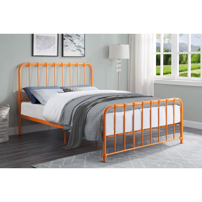 Bethany Orange Full Metal Platform Bed - Ornate Home