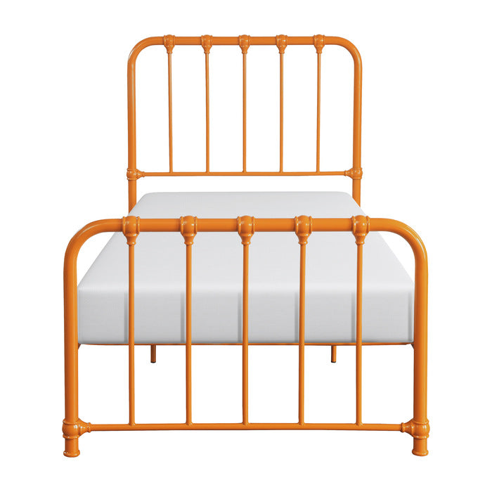 Bethany Orange Twin Metal Platform Bed - Ornate Home