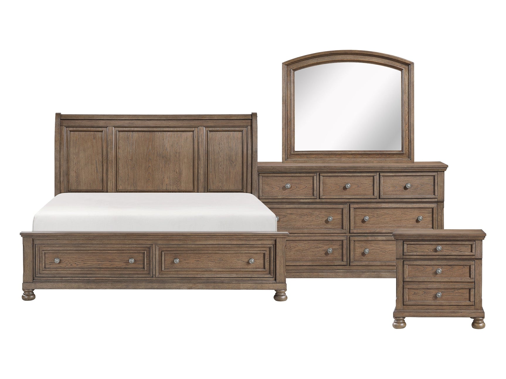 Bethel Antique Brown 4-Piece Queen Bedroom Set - Ornate Home
