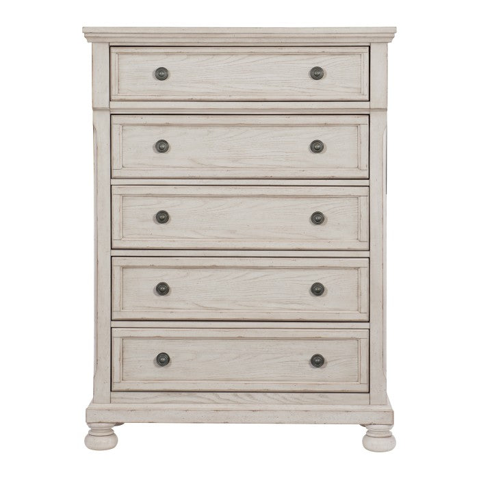 Bethel Wire Brushed White Chest - Ornate Home