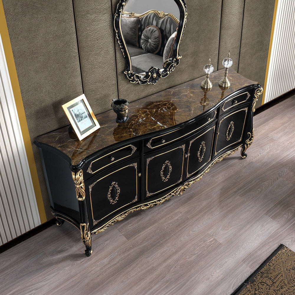 Betria Gold & Black Console Table - Ornate Home