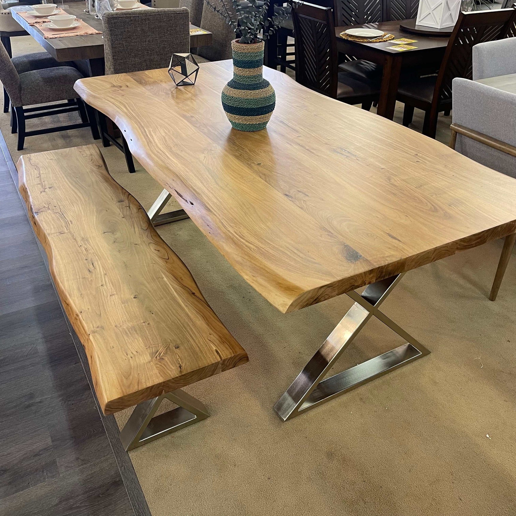 Betsy Natural Live Edge Acacia Dining Table - Ornate Home