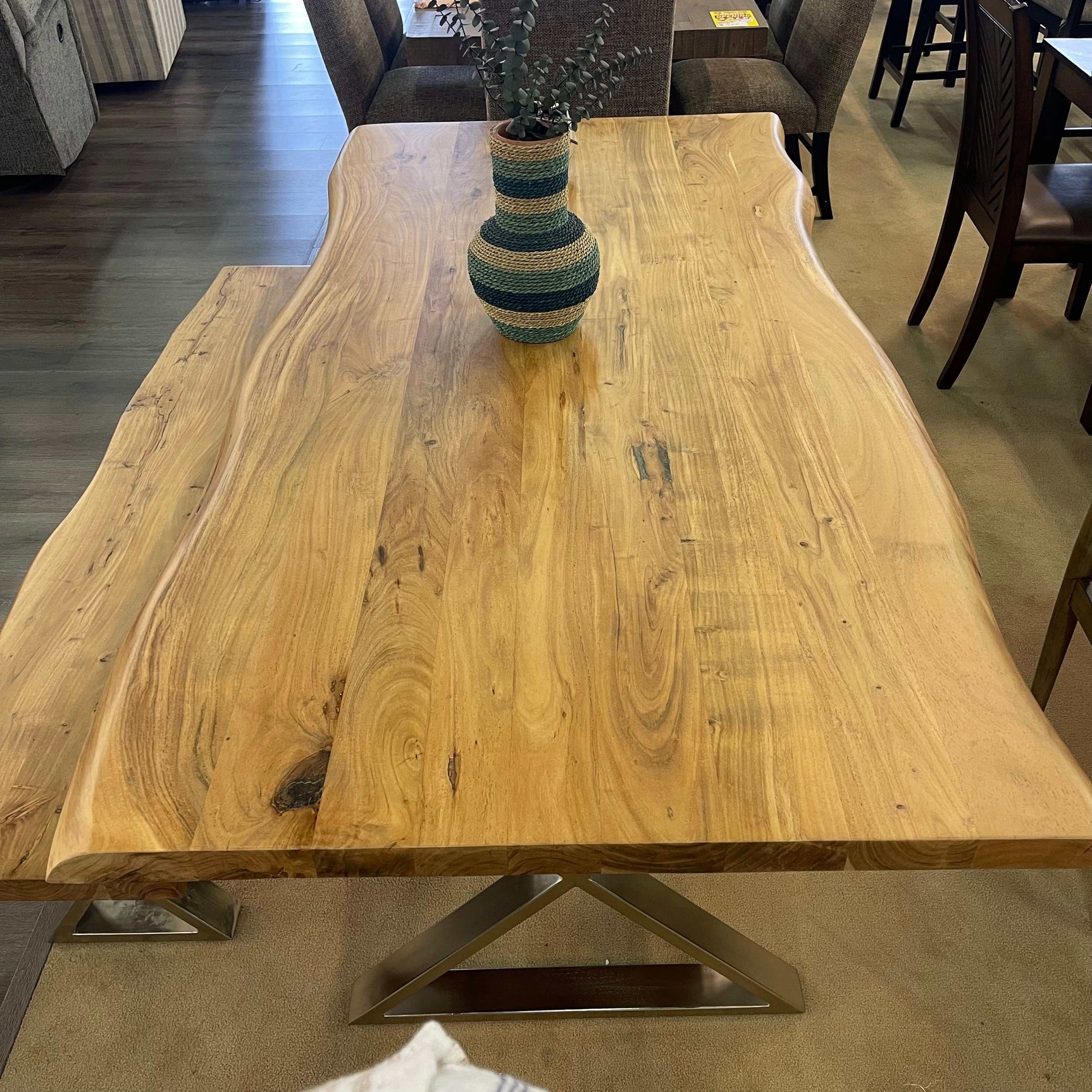 Betsy Natural Live Edge Acacia Dining Table - Ornate Home