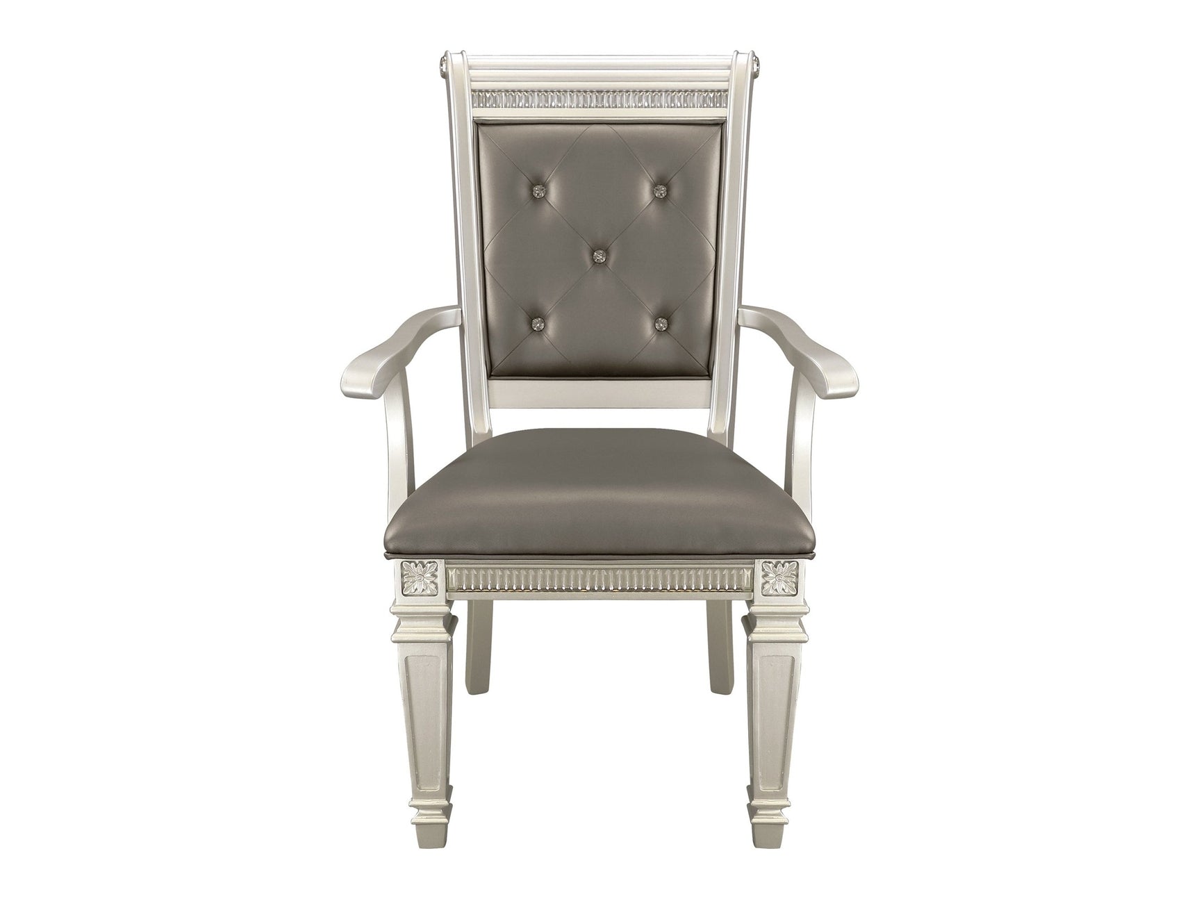 Bevelle Silver Arm Chair (Set of 2) - Ornate Home