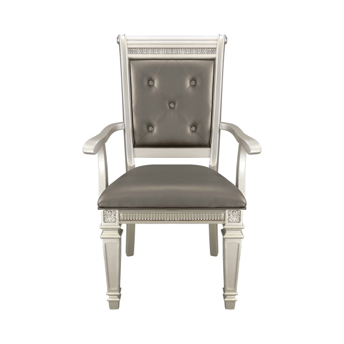 Bevelle Silver Arm Chair (Set of 2) - Ornate Home
