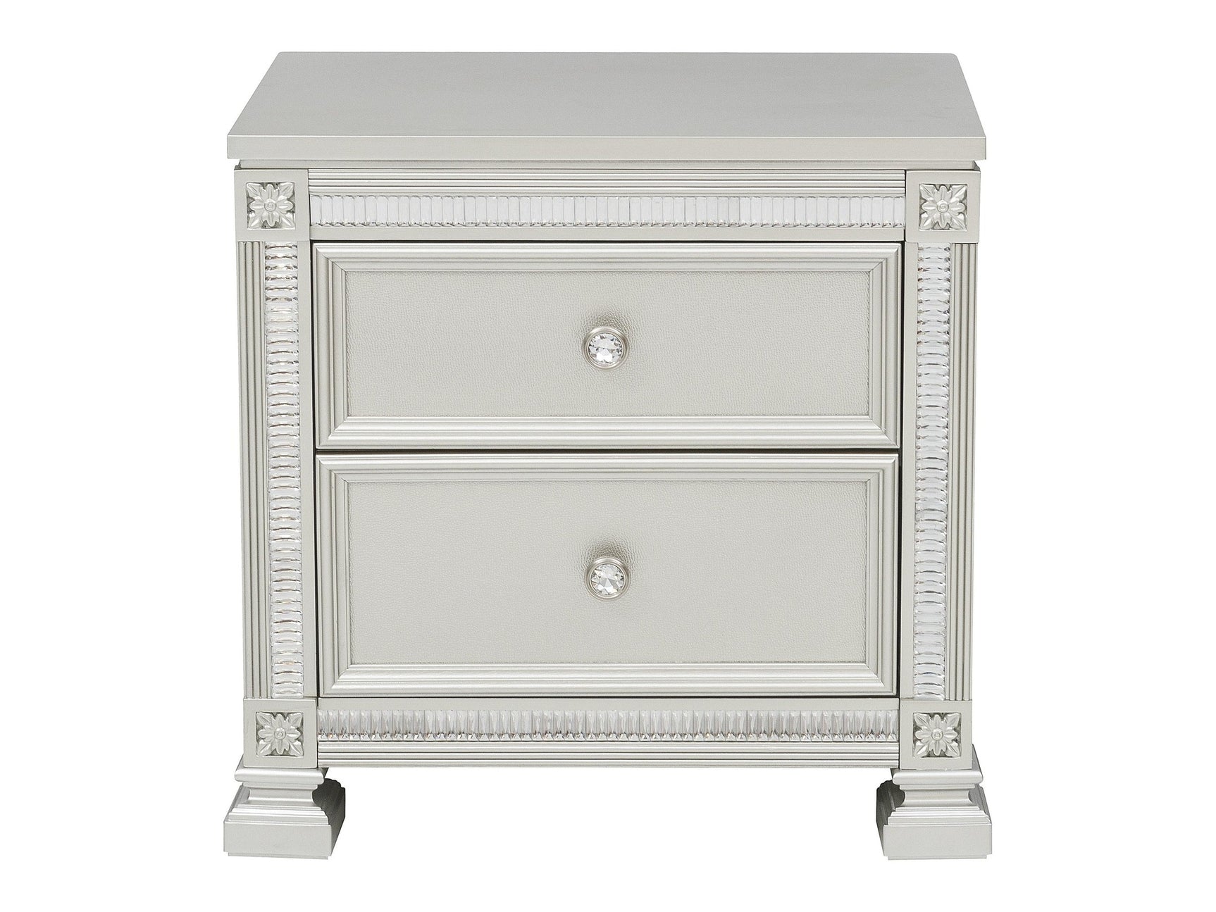 Bevelle Silver Nightstand - Ornate Home
