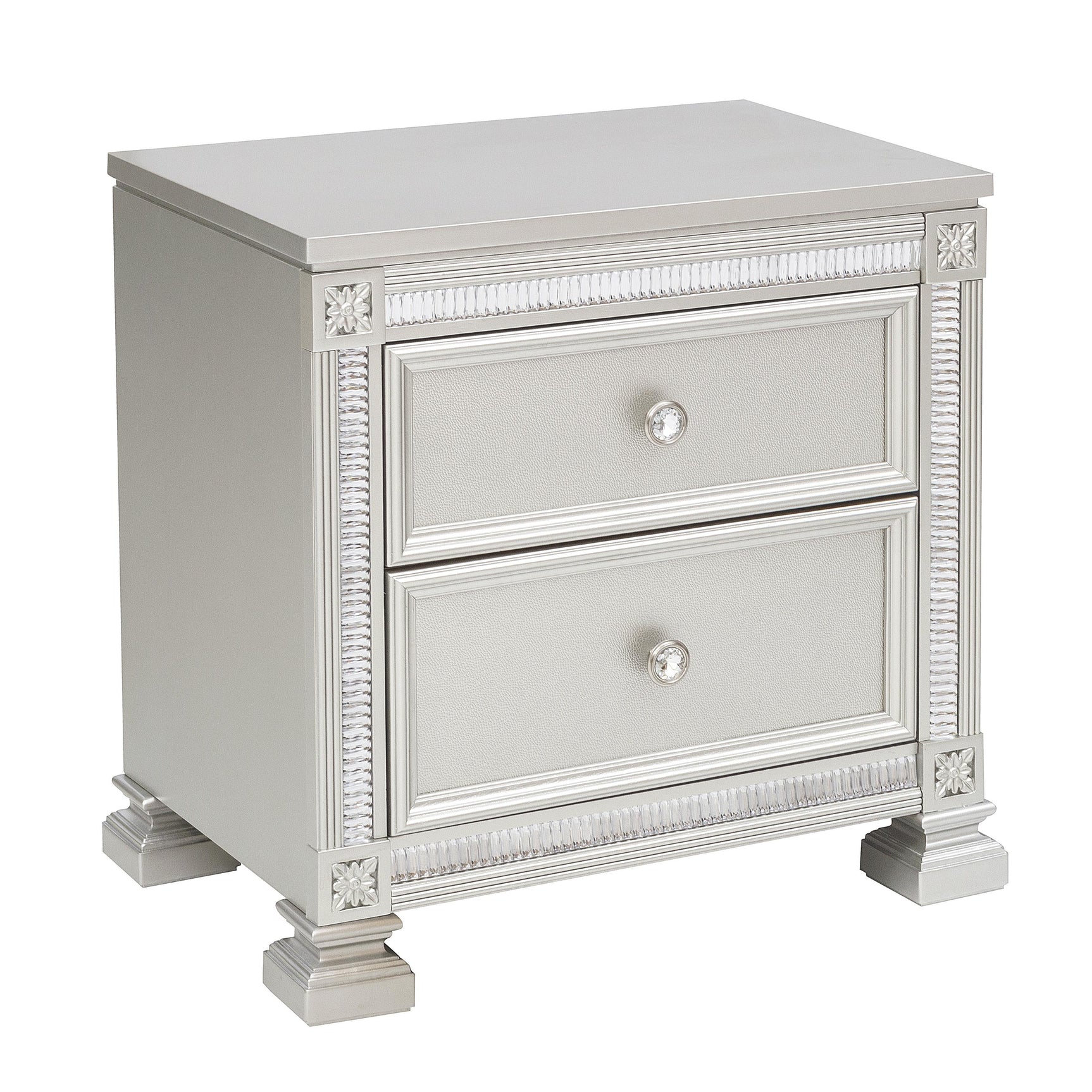Bevelle Silver Nightstand - Ornate Home