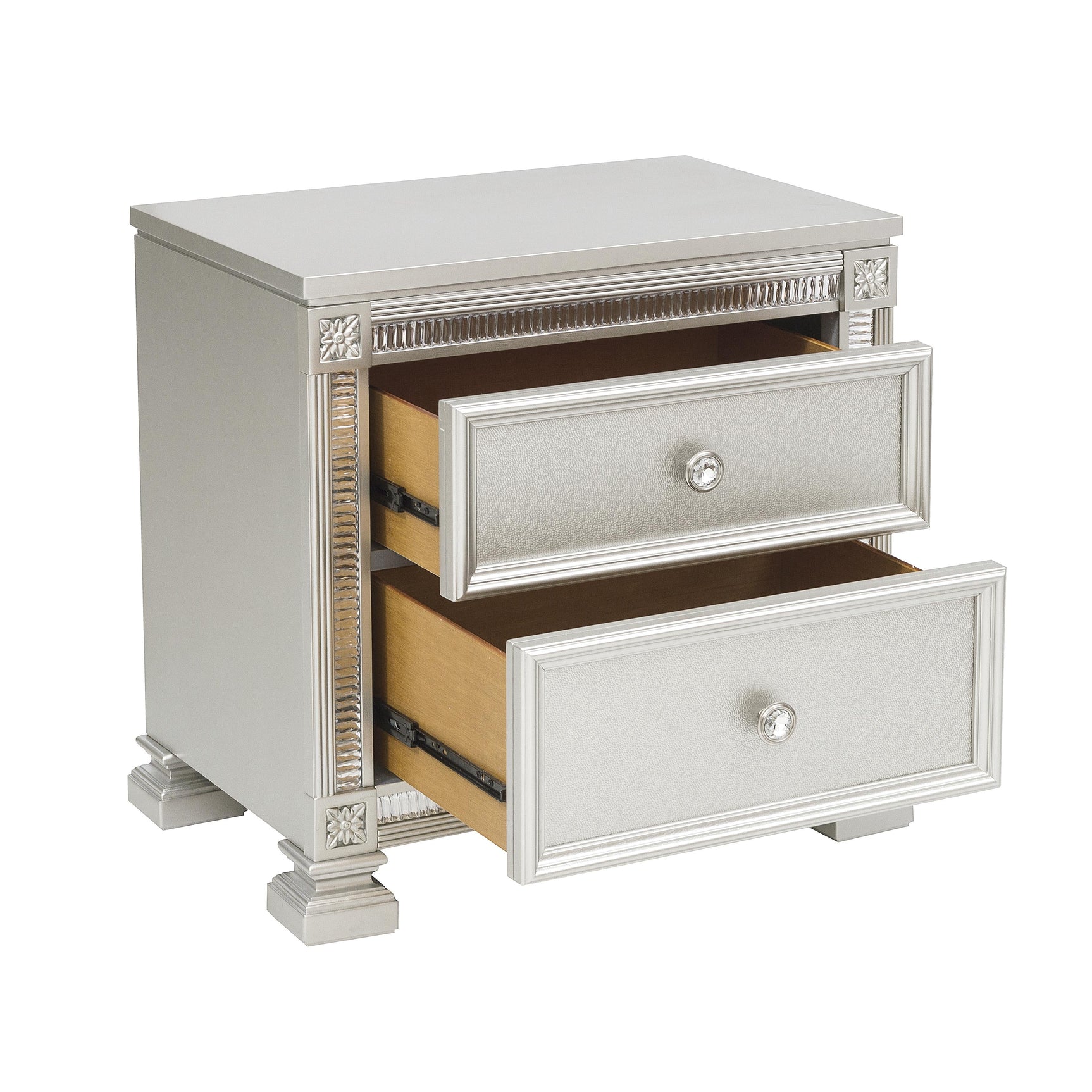 Bevelle Silver Nightstand - Ornate Home
