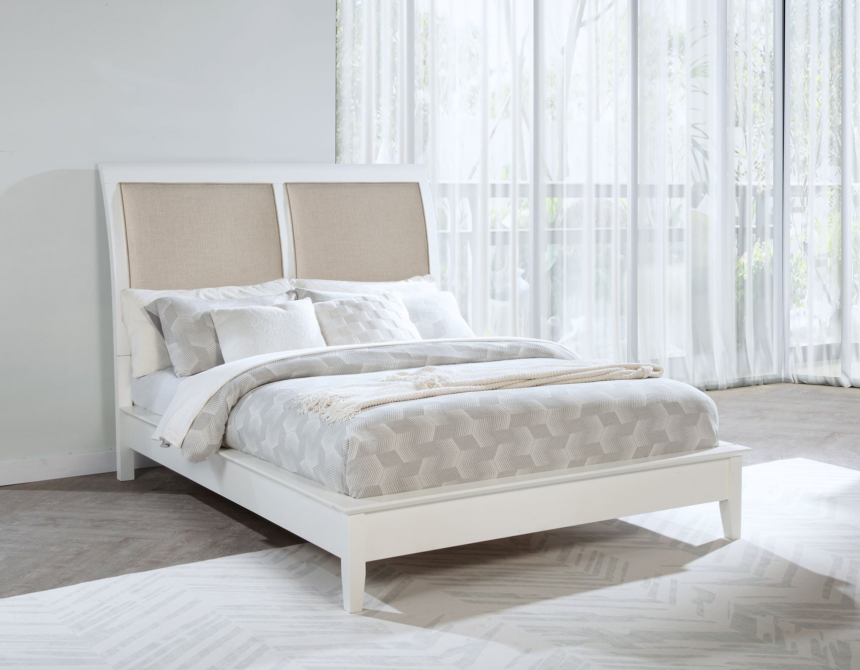Bexhill White Queen Queen Panel Bed - Ornate Home