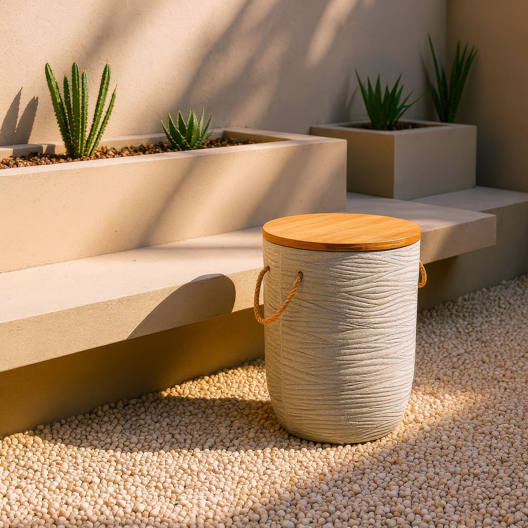 Biban Natural & Gray Side Table