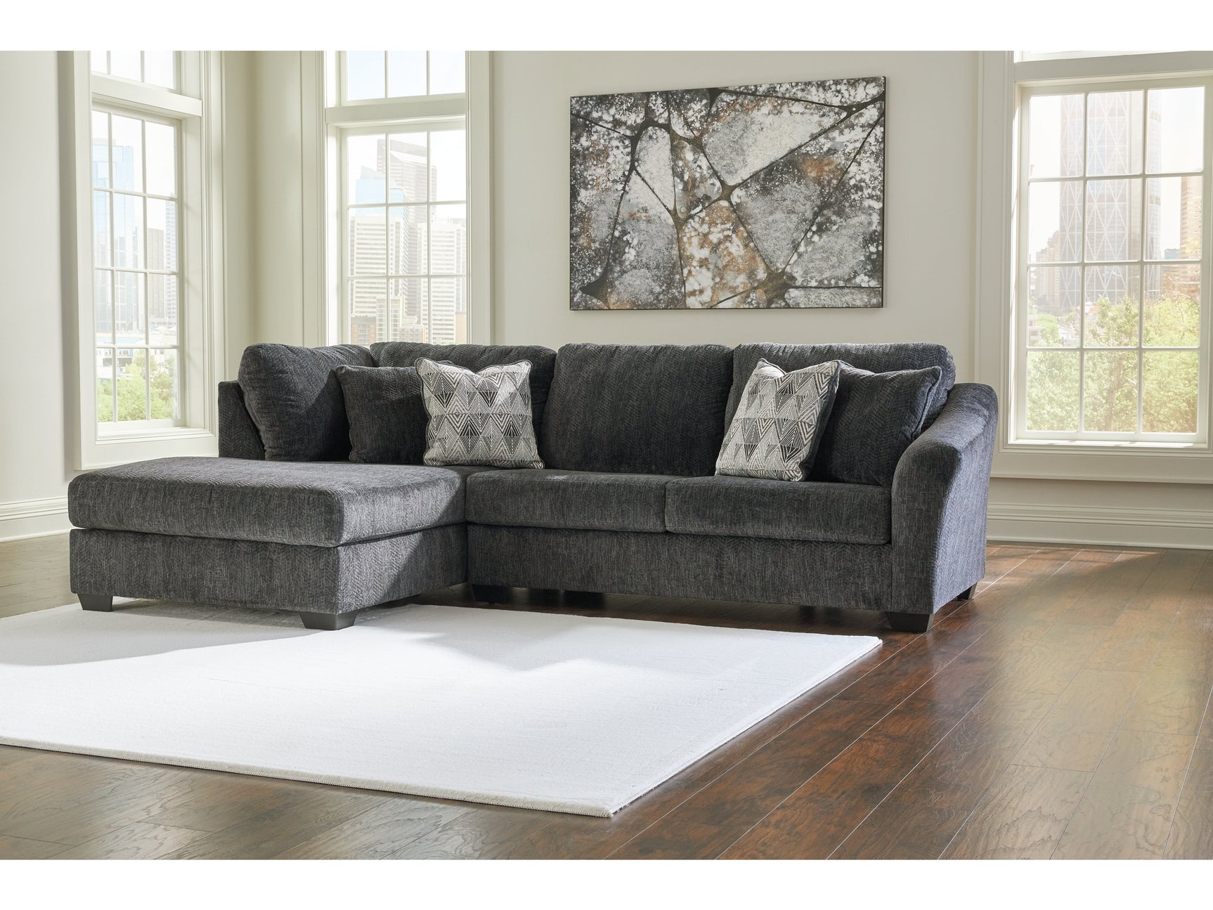 Biddeford Ebony 2-Piece Sectional with Chaise (Online Special Price) - Ornate Home