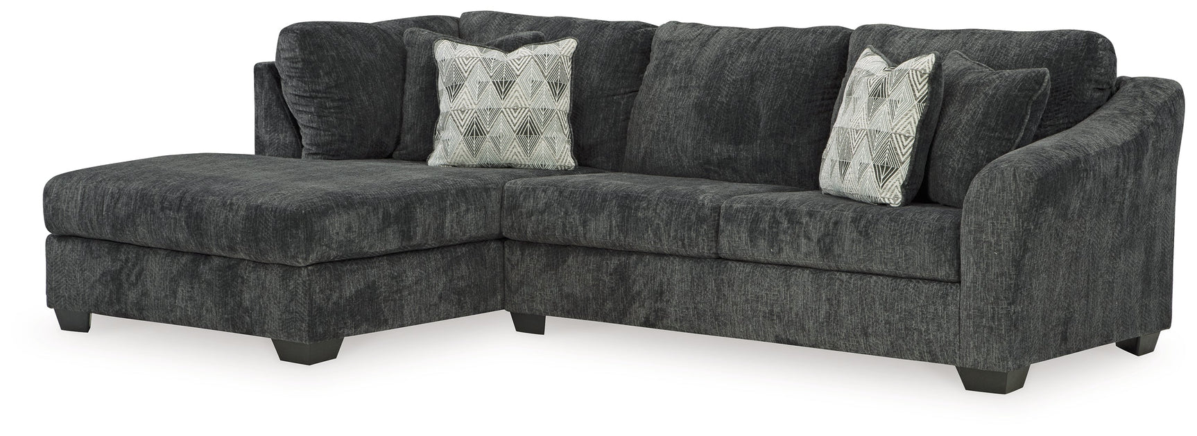 Biddeford Ebony 2-Piece Sleeper Sectional with Chaise (Online Special Price) - Ornate Home